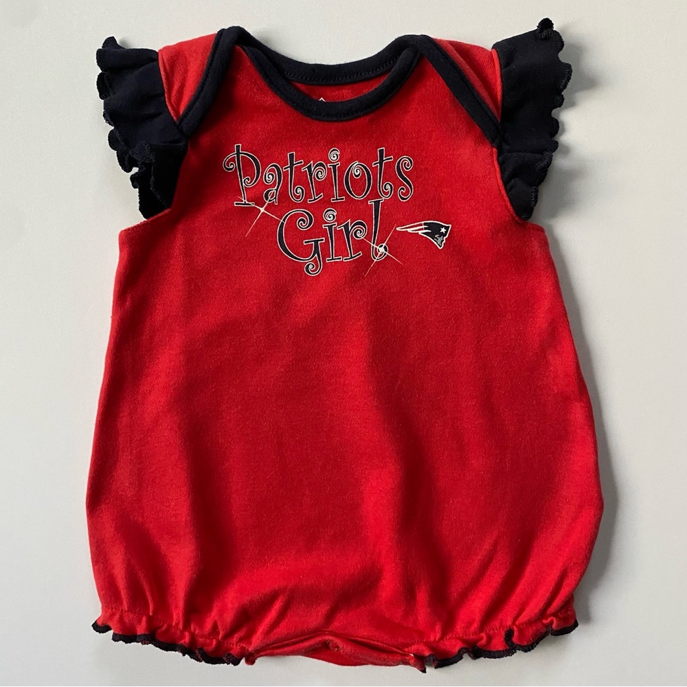 New England Patriots One-Piece Romper Size 0 3 Months NFL Team Apparel Baby Girl